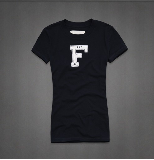 Abercrombie Fitch Mujeres De Cuello Redondo Corto Remera AF8208